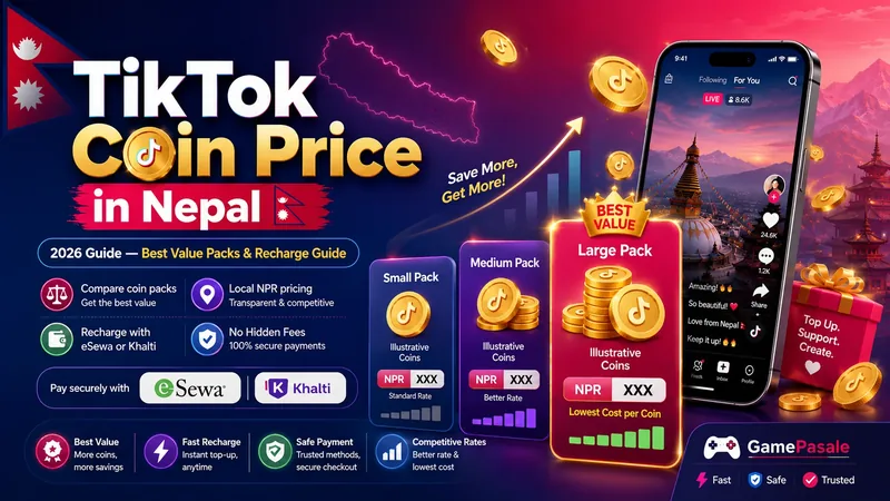 TikTok Coin Price in Nepal (2026) – Best Value Packs & Recharge Guide